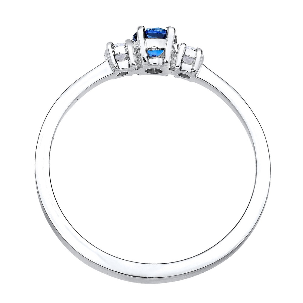 Elli Elli Bague Femmes Fiançailles Classique avec Saphir Synthétique et Cristaux de Zi Bague