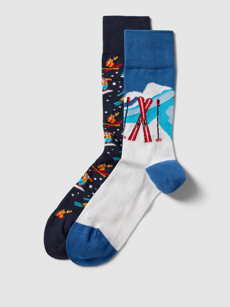 Socken aus Baumwoll-Mix im 2er-Pack in royalblau