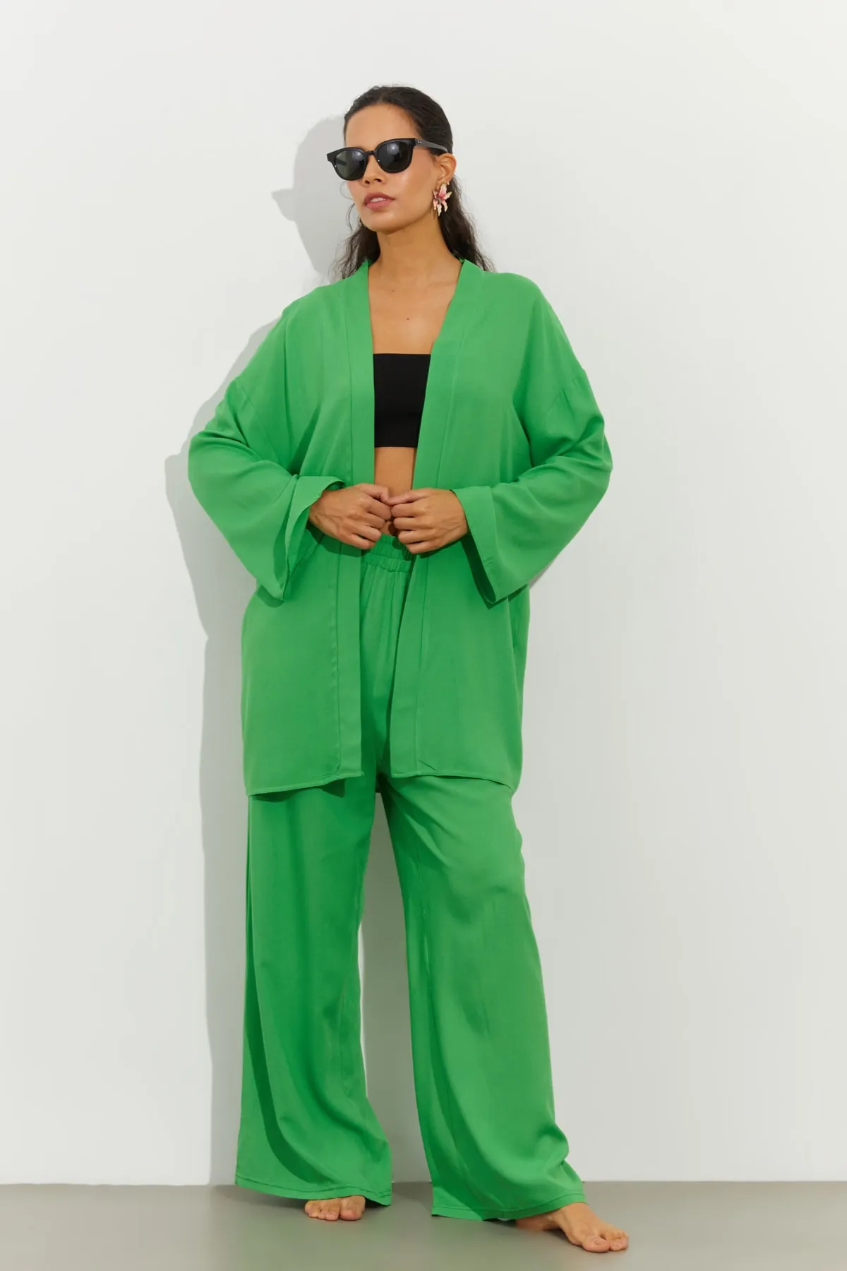 Cool & Sexy  Grünes Kimono-Set für Damen GÇ133