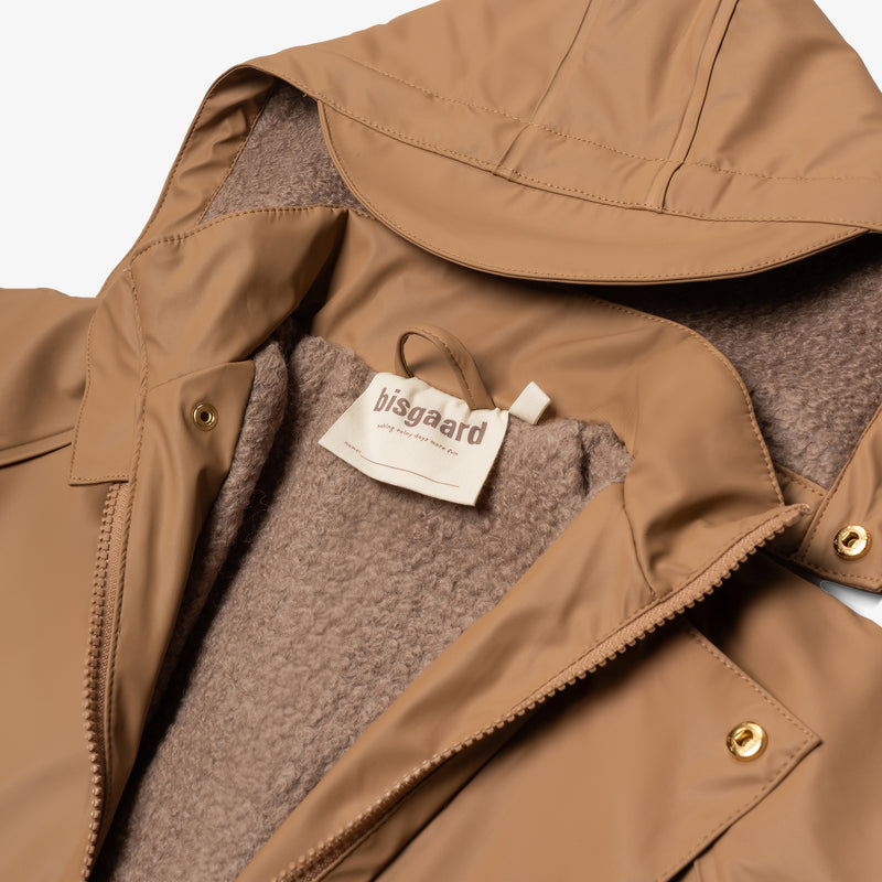 aarhus rain jacket wool caramel - Braun