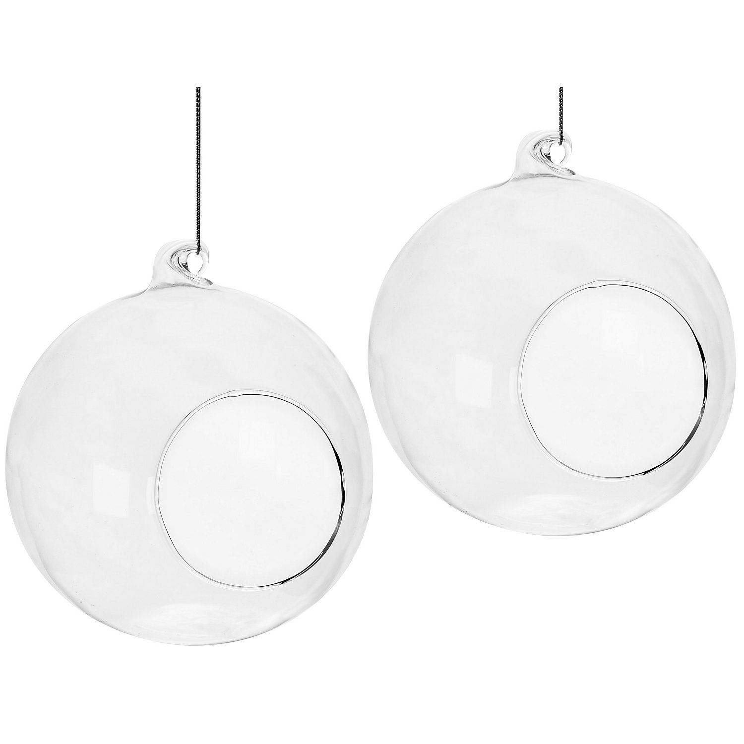 Kugeln aus Glas, 12 cm Ø, 2 Stück