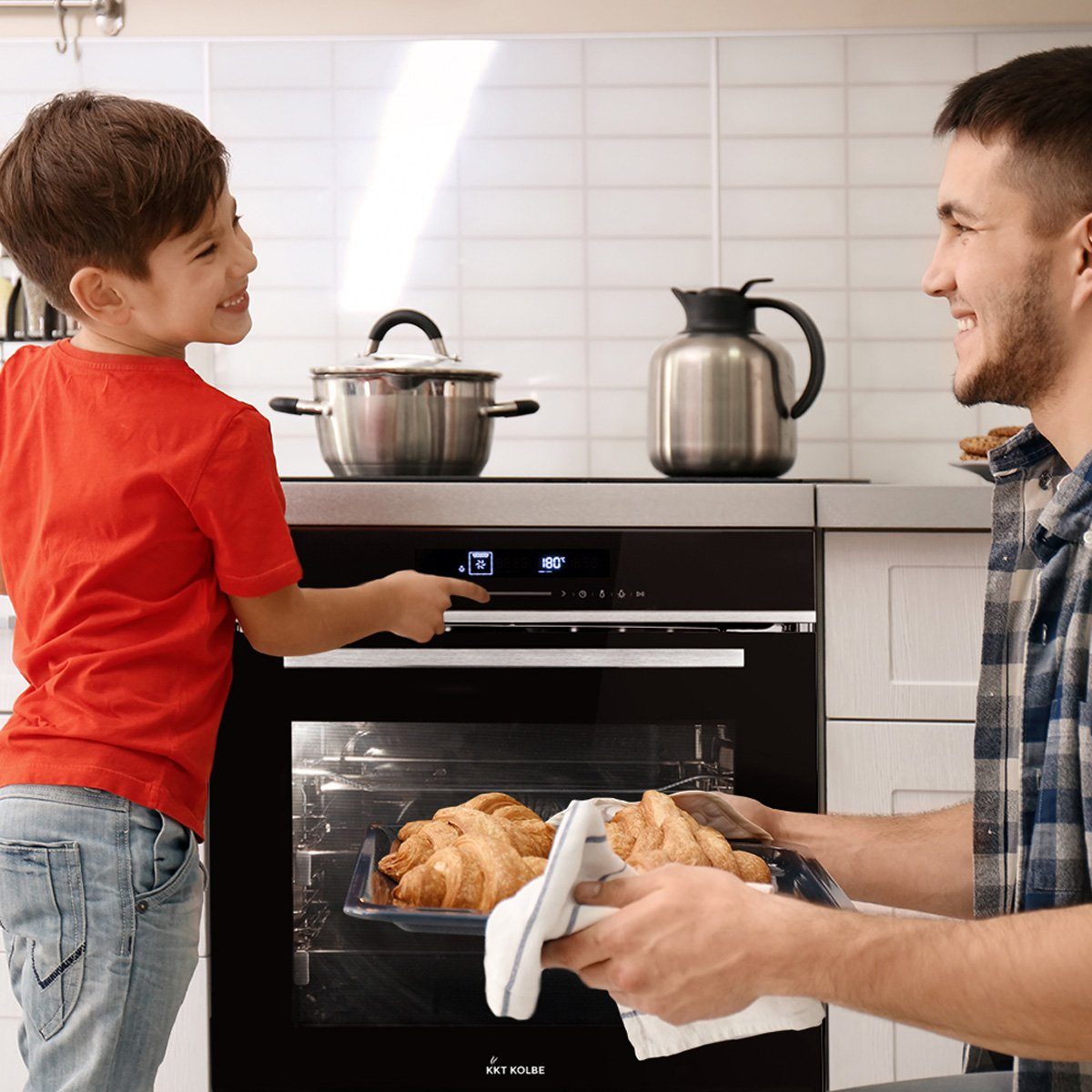 KKT KOLBE Einbaubackofen Backofen Elektroherd EB8017ED, mit 2-fach Teleskopauszug, DampfClean, Katalytische Platten, 60cm / 72 l / Heißluft / Teleskopauszüge / Katalyse-Reinigung / Touch