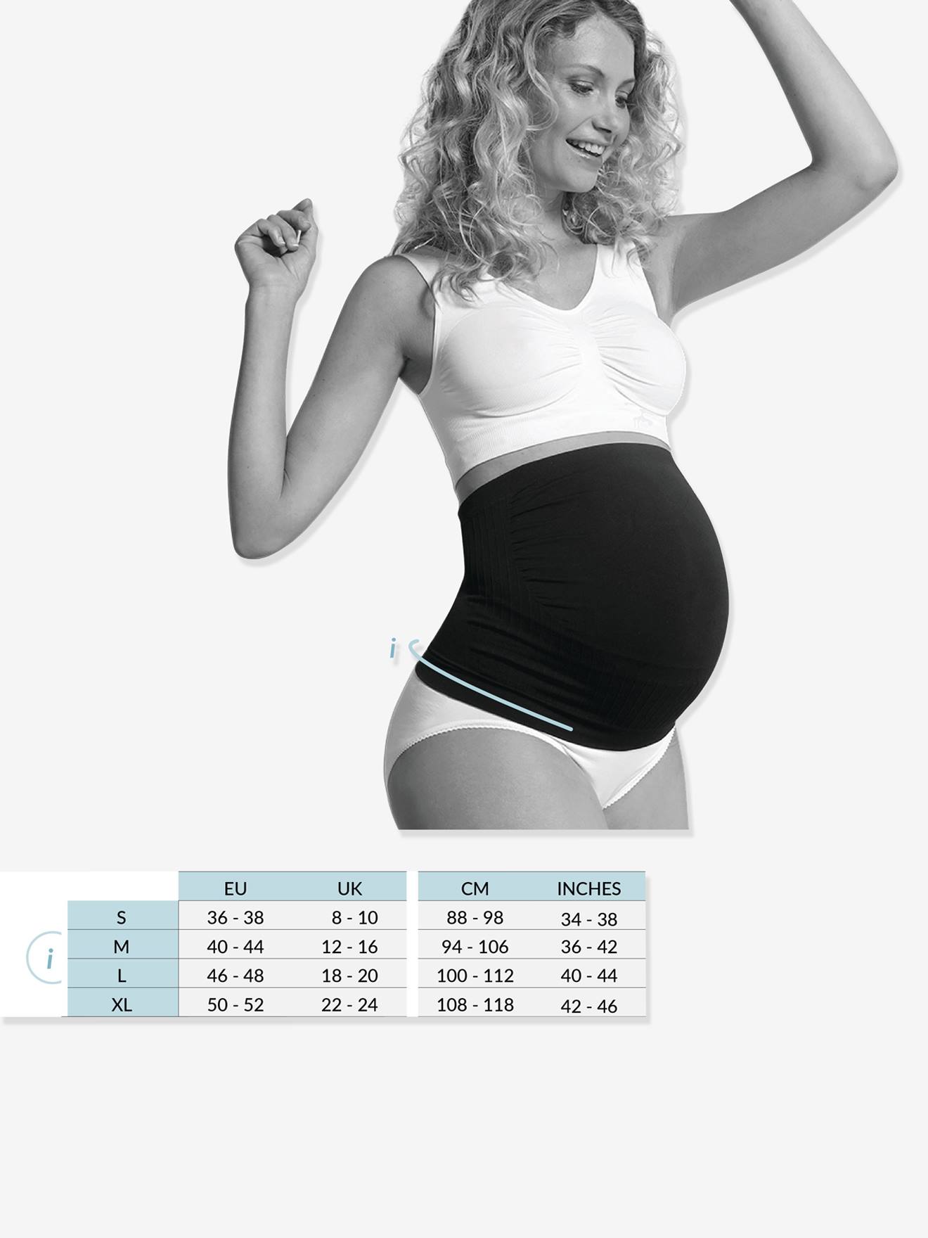 Ceinture de grossesse ventrale sans coutures CARRIWELL noir