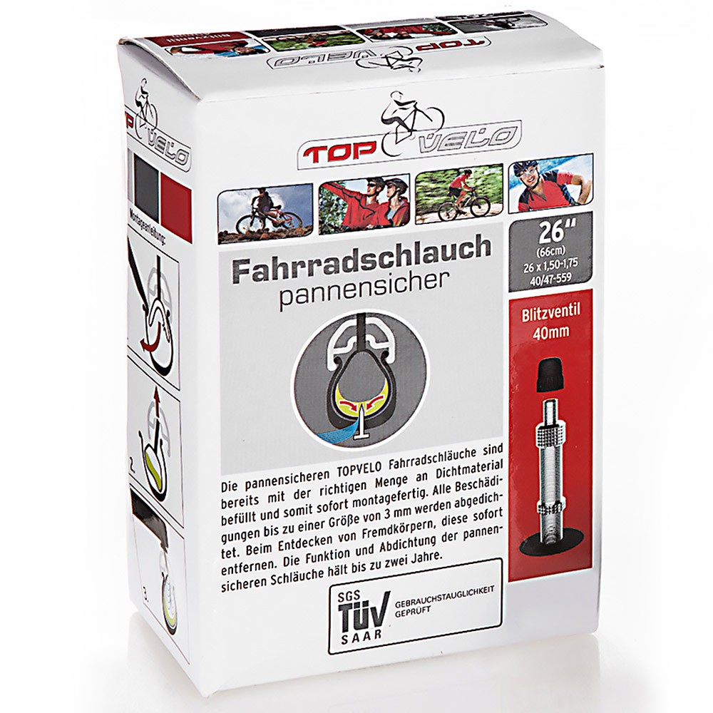 TOP VELO pannensicherer Fahrradschlauch, 26