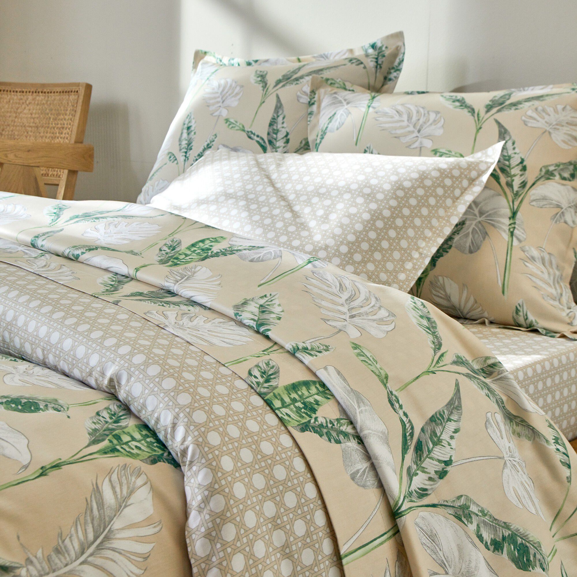 Linge de lit Voyage satin de coton imprimé