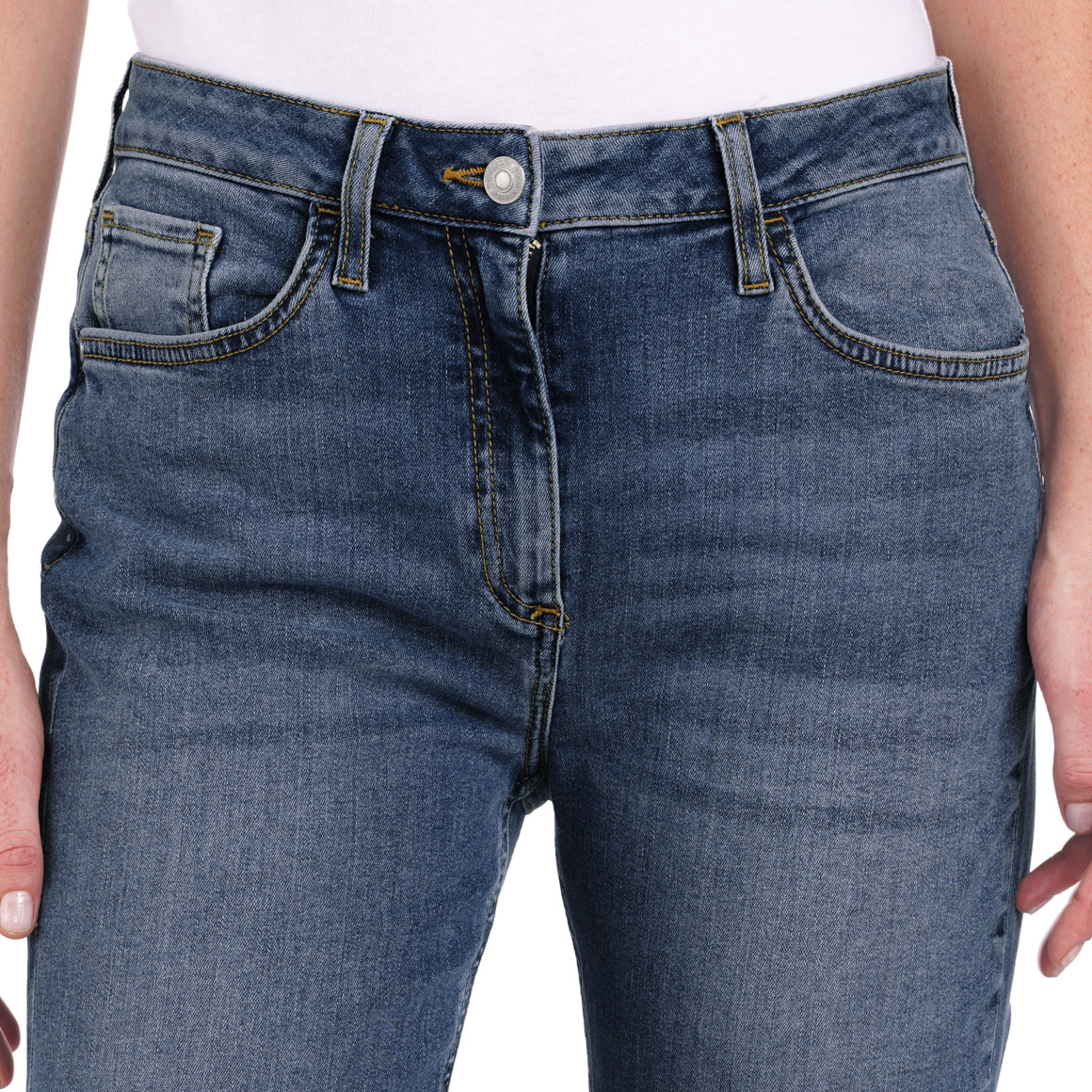 Damen Skinny-Jeans mit Used-Waschung
