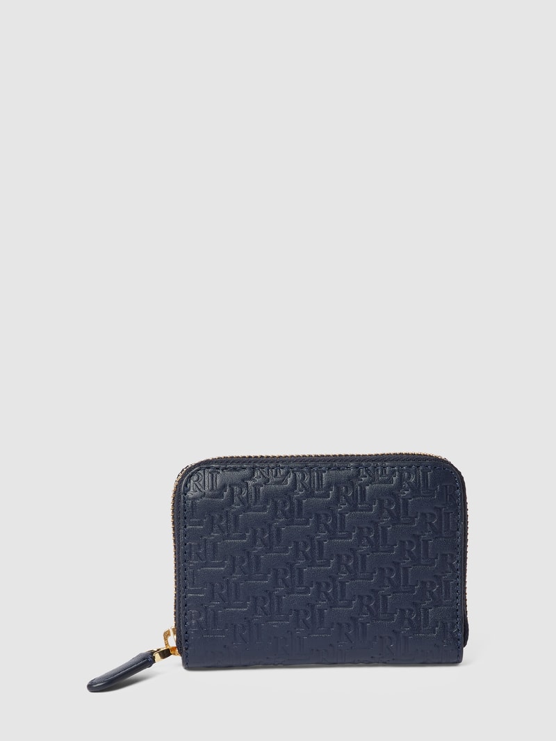 Portemonnaie mit Label-Details in marineblau