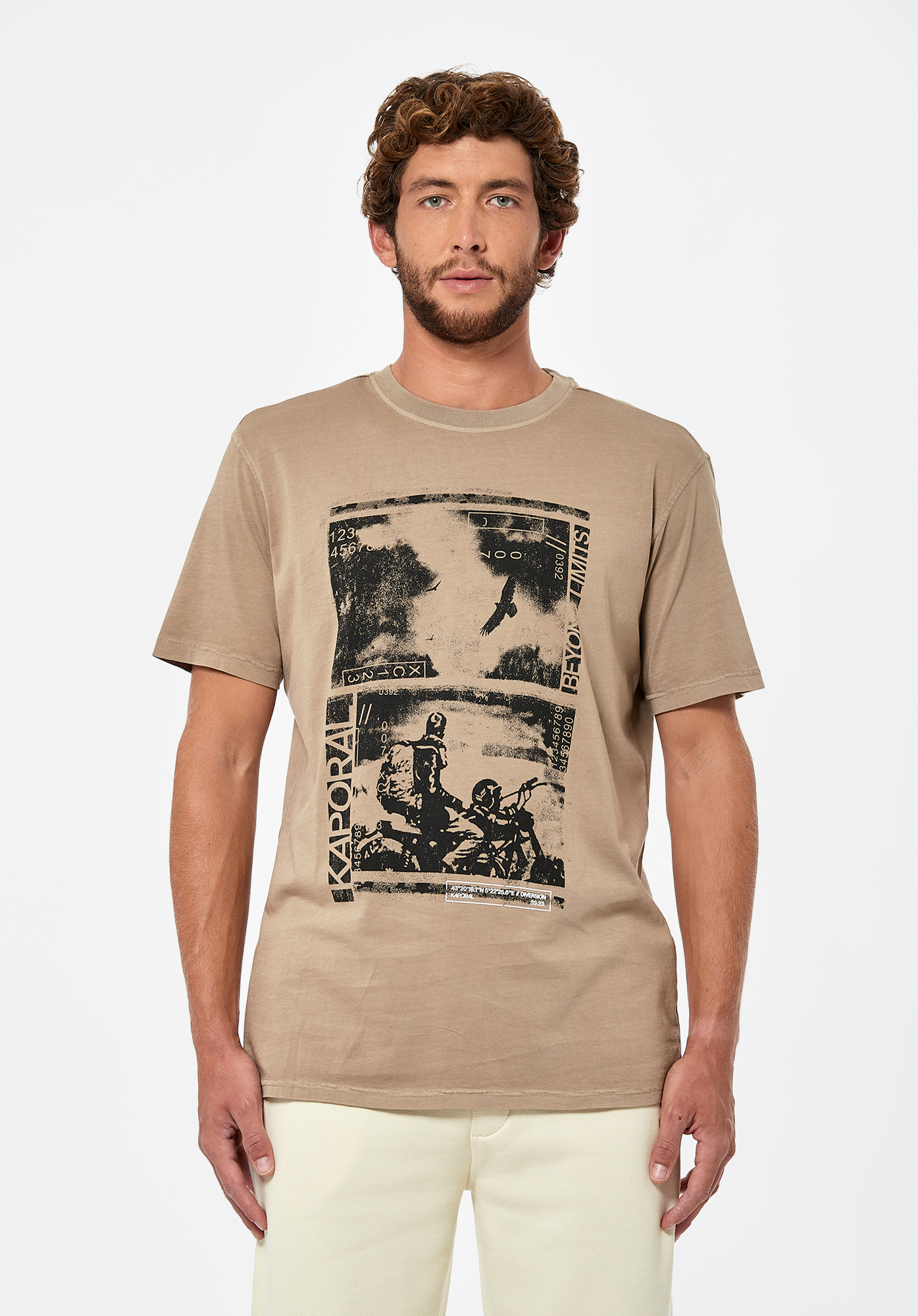 CAD    T-shirt beige en 100% coton