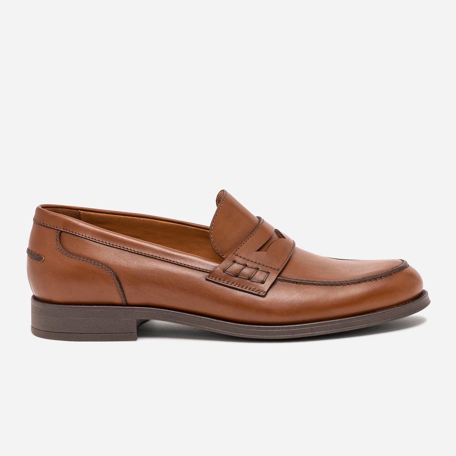 Mocassin camel en cuir