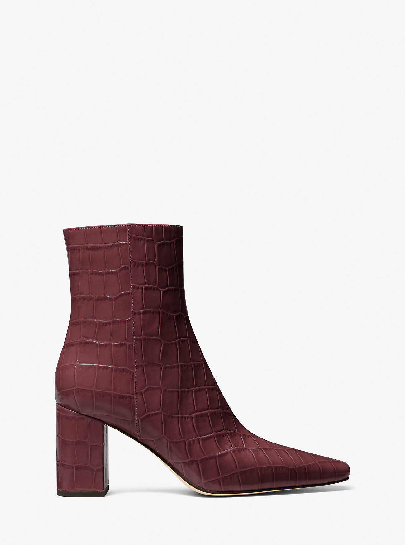 Elise Krokodillepreget Skinnstøvel - OXBLOOD