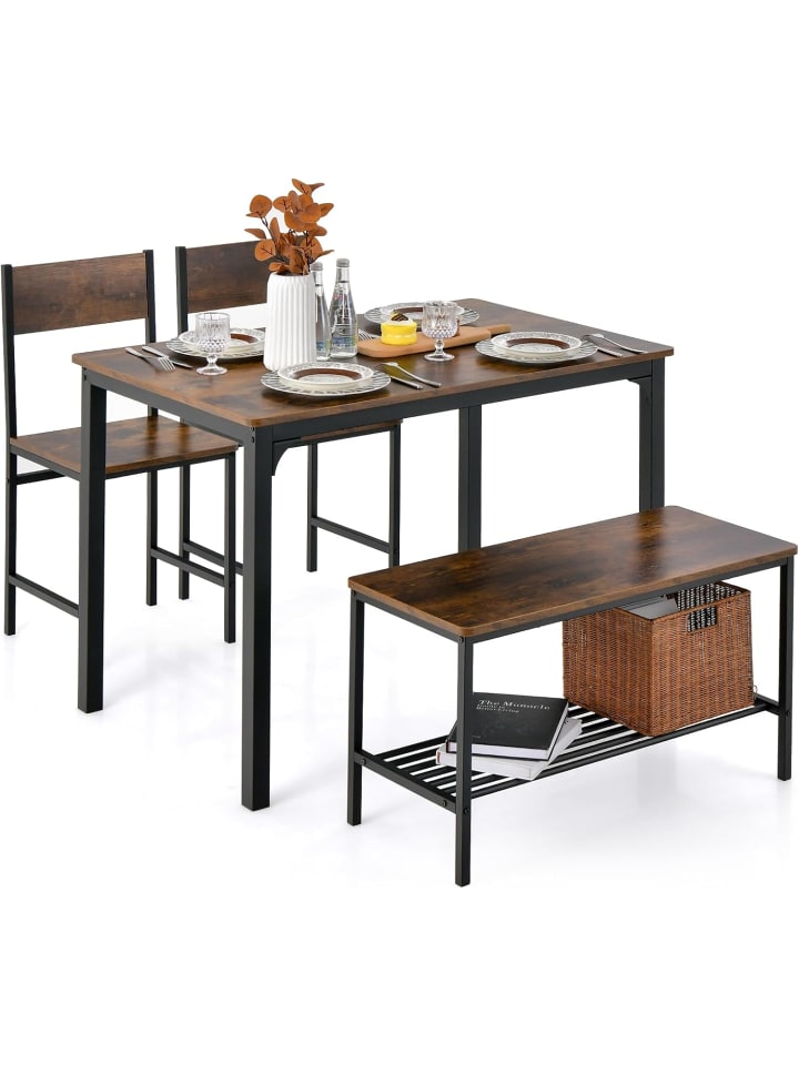 COSTWAY Esstisch Set 4-teilig in Braun günstig kaufen onesize