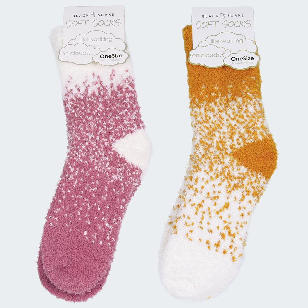 Black Snake Rosa/Orange 2-Pack Damen Kuschelsocken