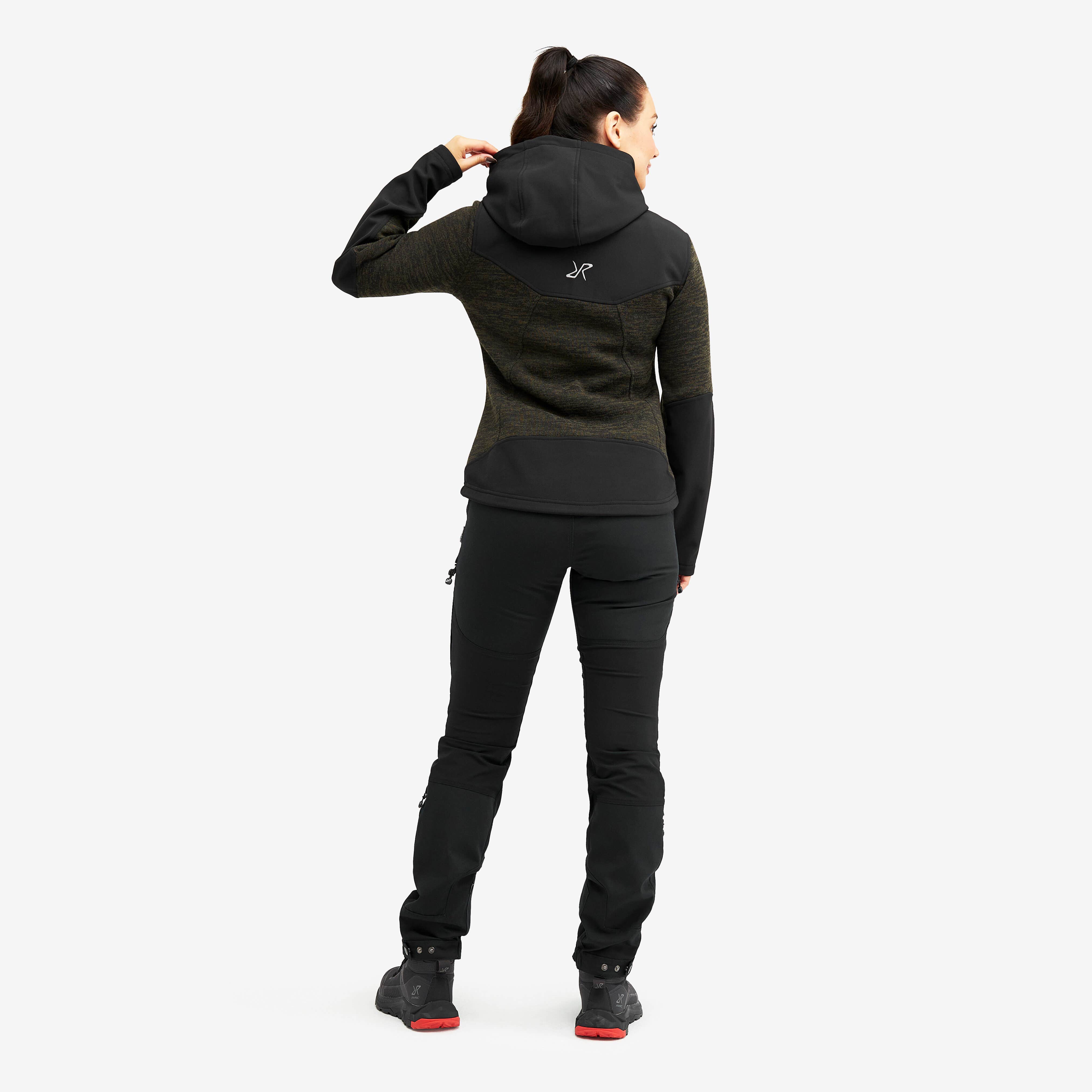 Wander Pro Wool Hoodie Femme Dark Olive