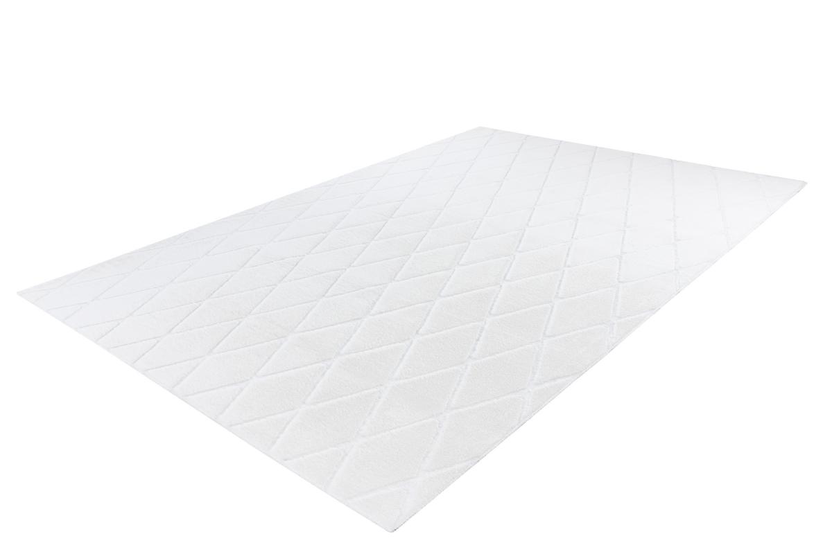 megusta 3D-Hochflorteppich Weiß 160cm x 230cm
