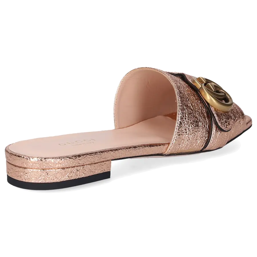 Gucci - Sandalen DKT00 Kalbsleder Logo Crinkled rosé - pink