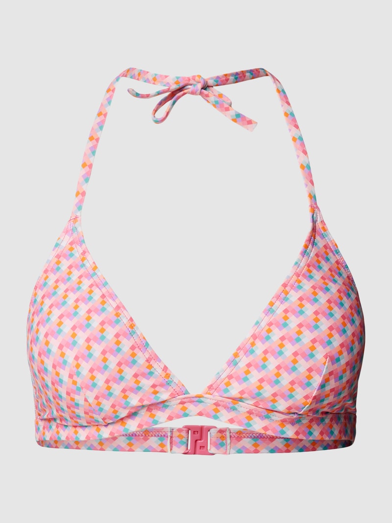 Bikini-Oberteil mit Allover-Muster in pink
