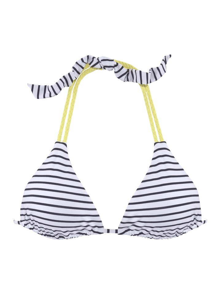 Venice Beach Triangel-Bikini-Top in schwarz-weiß-limette günstig kaufen
