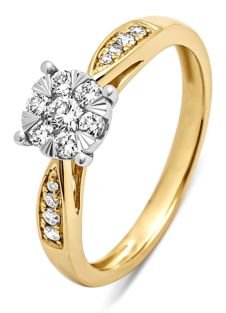 Inel de aur cu vârf de diamant, diamant de 0.35 ct, fermecat