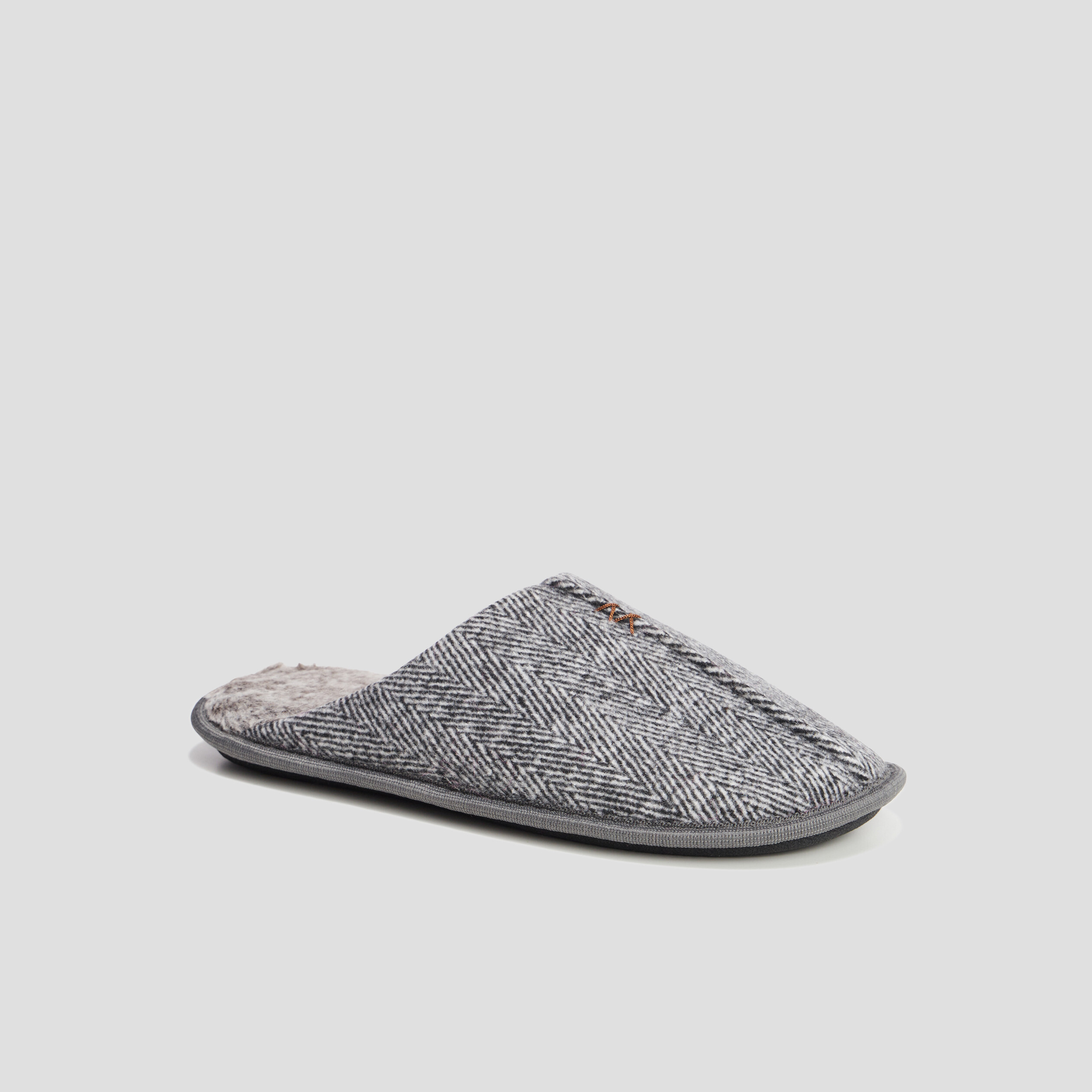 Chaussons mules gris homme | La Halle