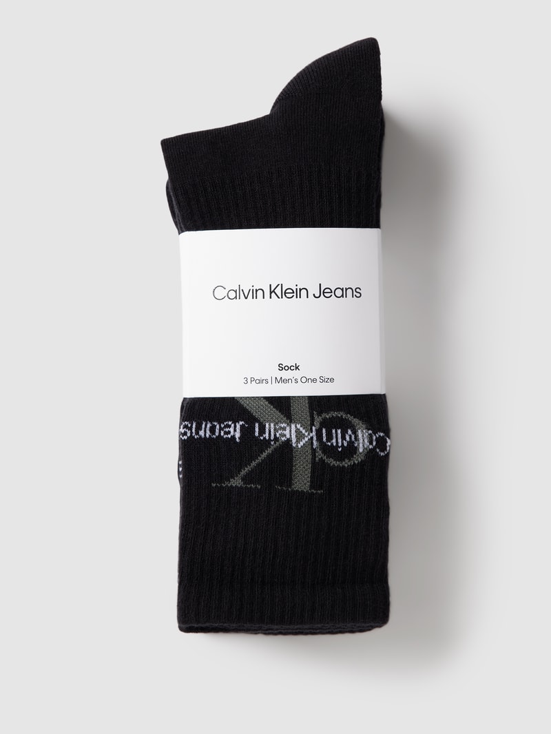 Socken mit Label-Detail im 3er-Pack Modell 'DESMOND' in black