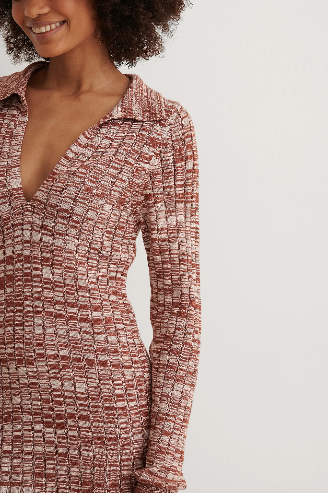 Strick-Melange-Midikleid