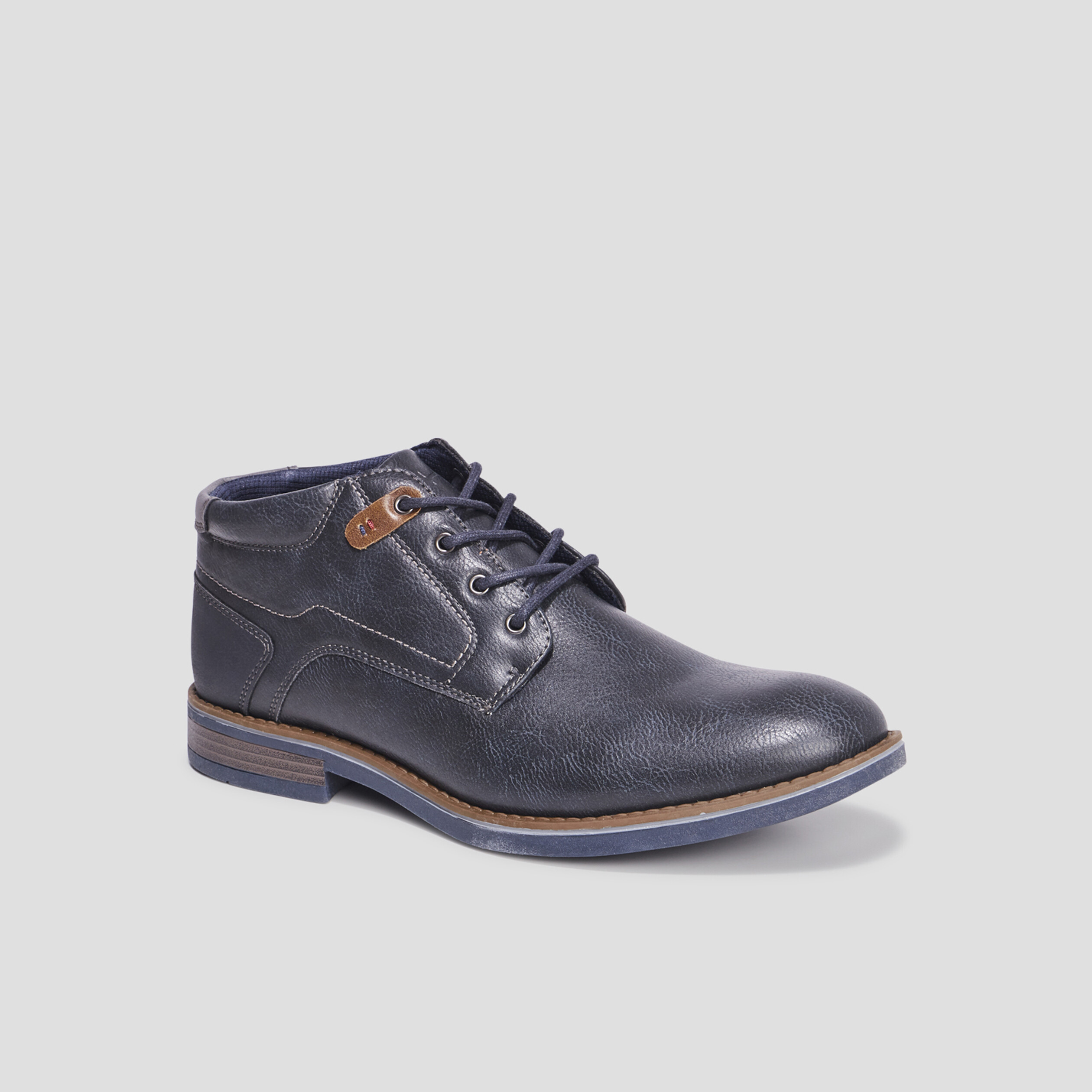 Bottines à lacets en cuir Belu noir homme | La Halle