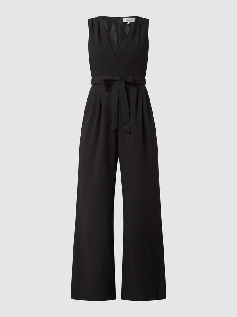 Jumpsuit aus Krepp in schwarz