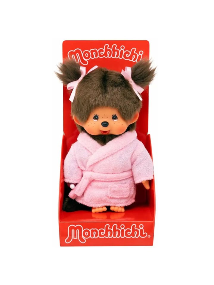 Monchhichi Mädchen im Bademantel mit Zöpfen | 20 cm Monchhichi Puppe | Fashion günstig kaufen onesize