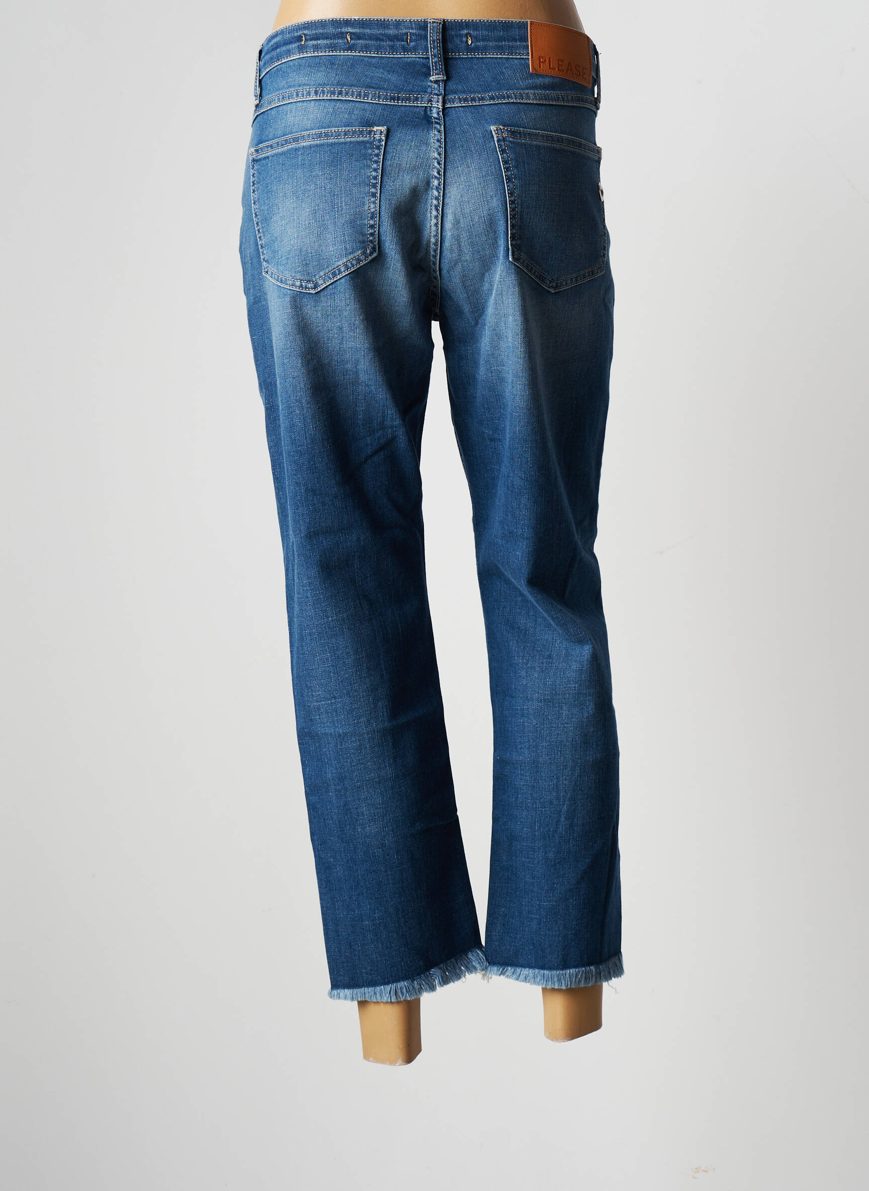 Please Jeans Coupe Droite Femme couleur bleu