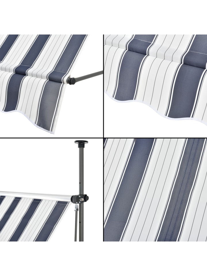 pro.tec Klemmmarkise in Dunkelblau Weiß (B)300cm günstig kaufen onesize