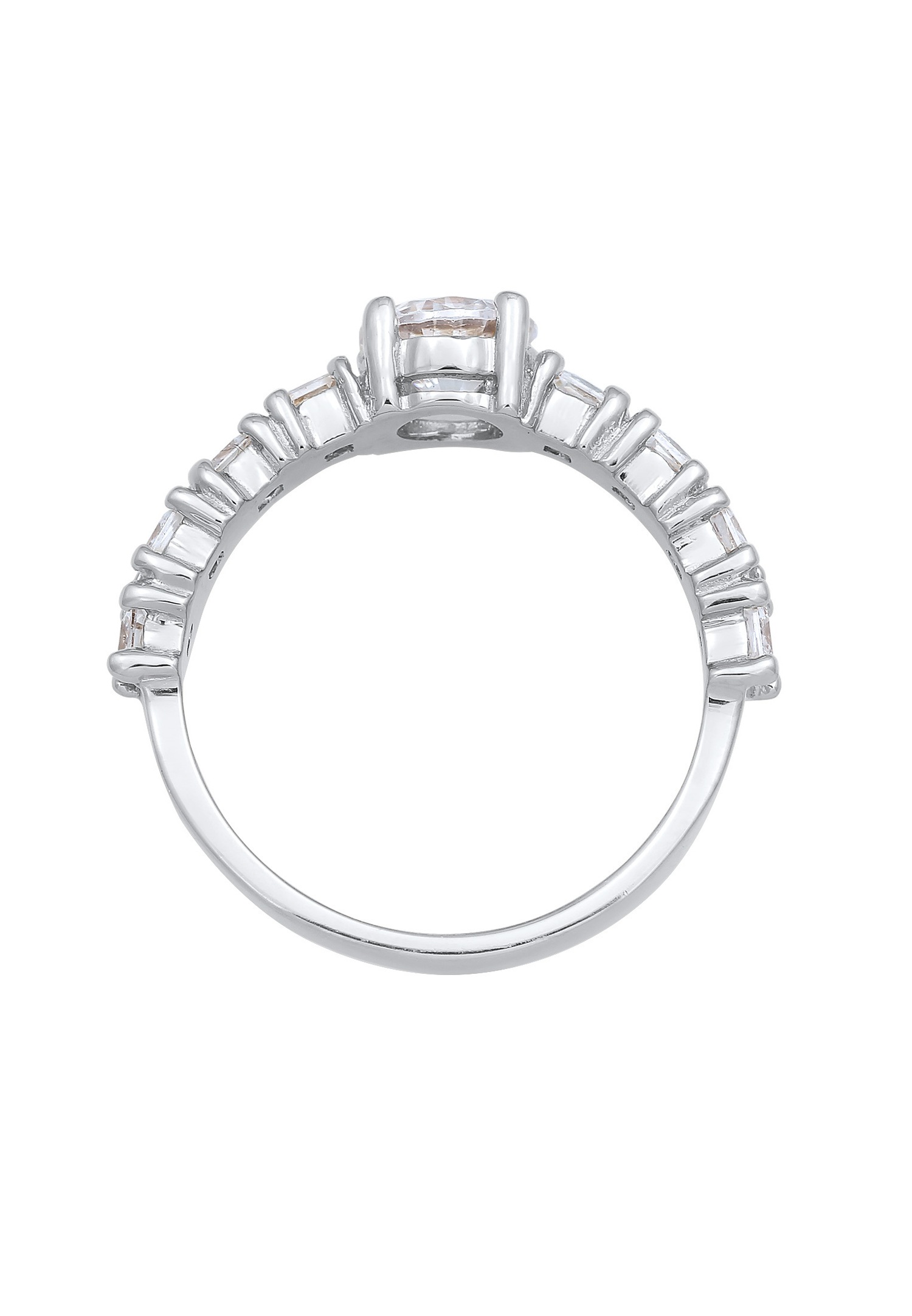Elegante anello di fidanzamento da donna Elli con cristallo di zircone cubico in argento sterling 925
