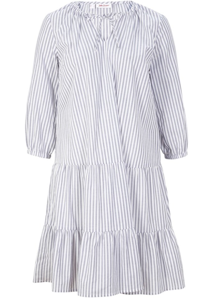 Tunika-Kleid, 3/4-Arm, gestreift