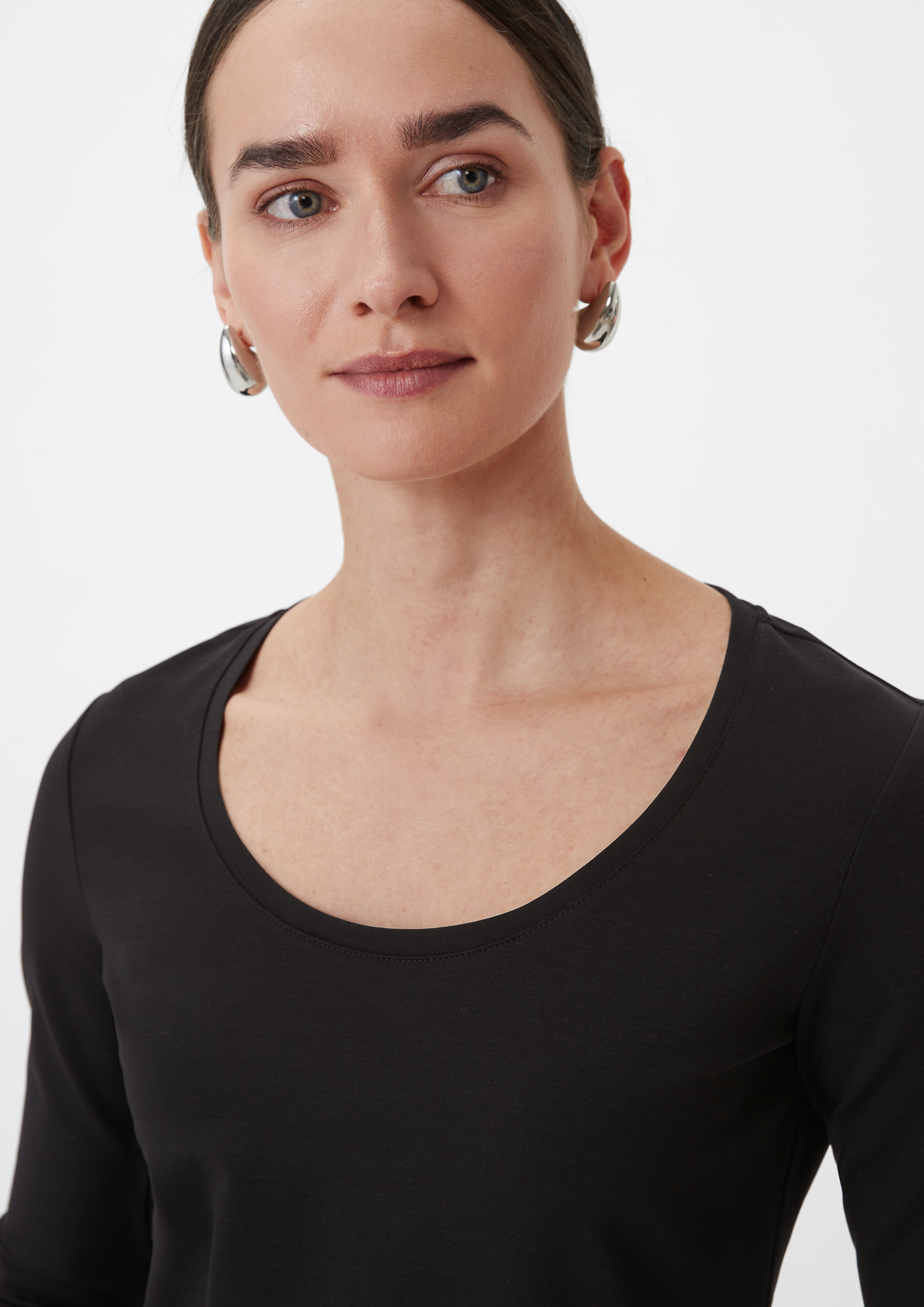 3/4-Arm-Shirt aus Jersey - schwarz