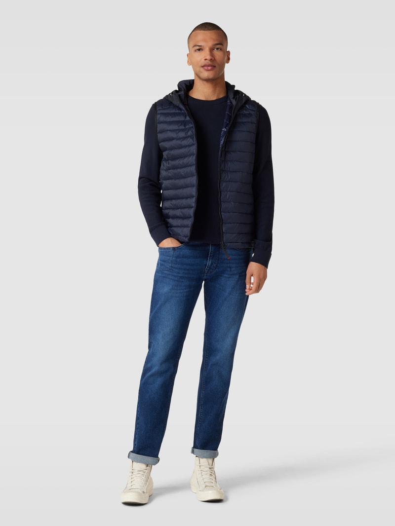 Steppweste mit Label-Detail Modell 'CASAN' in marineblau