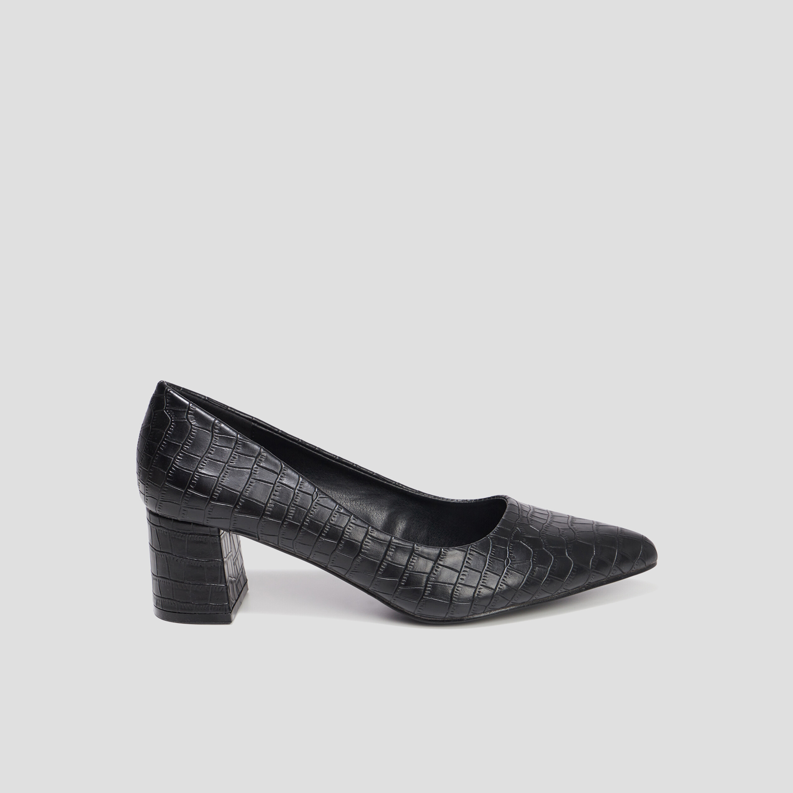 Escarpins pointus à talons carrés noir femme | La Halle