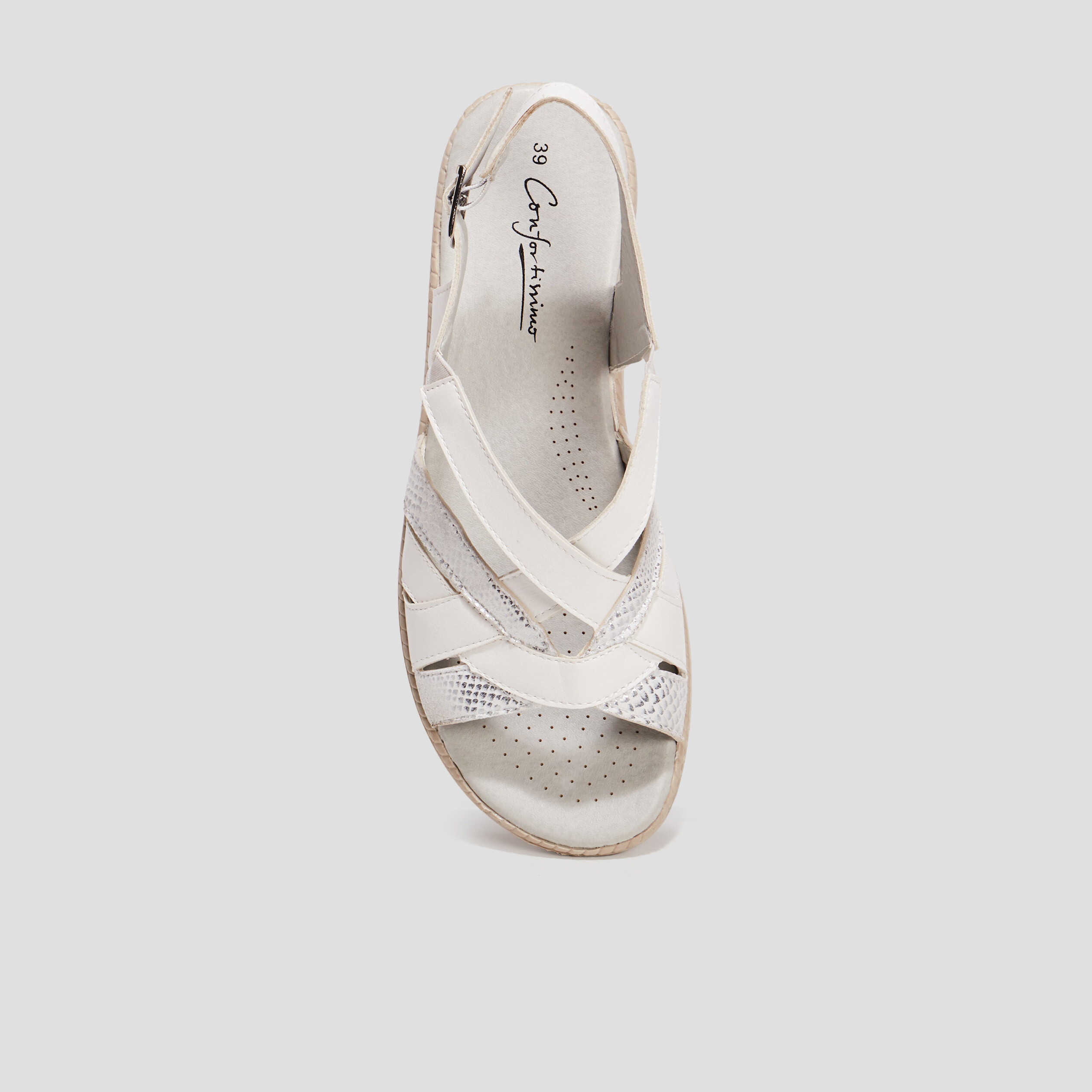 Sandales à talons compensés blanc femme | La Halle