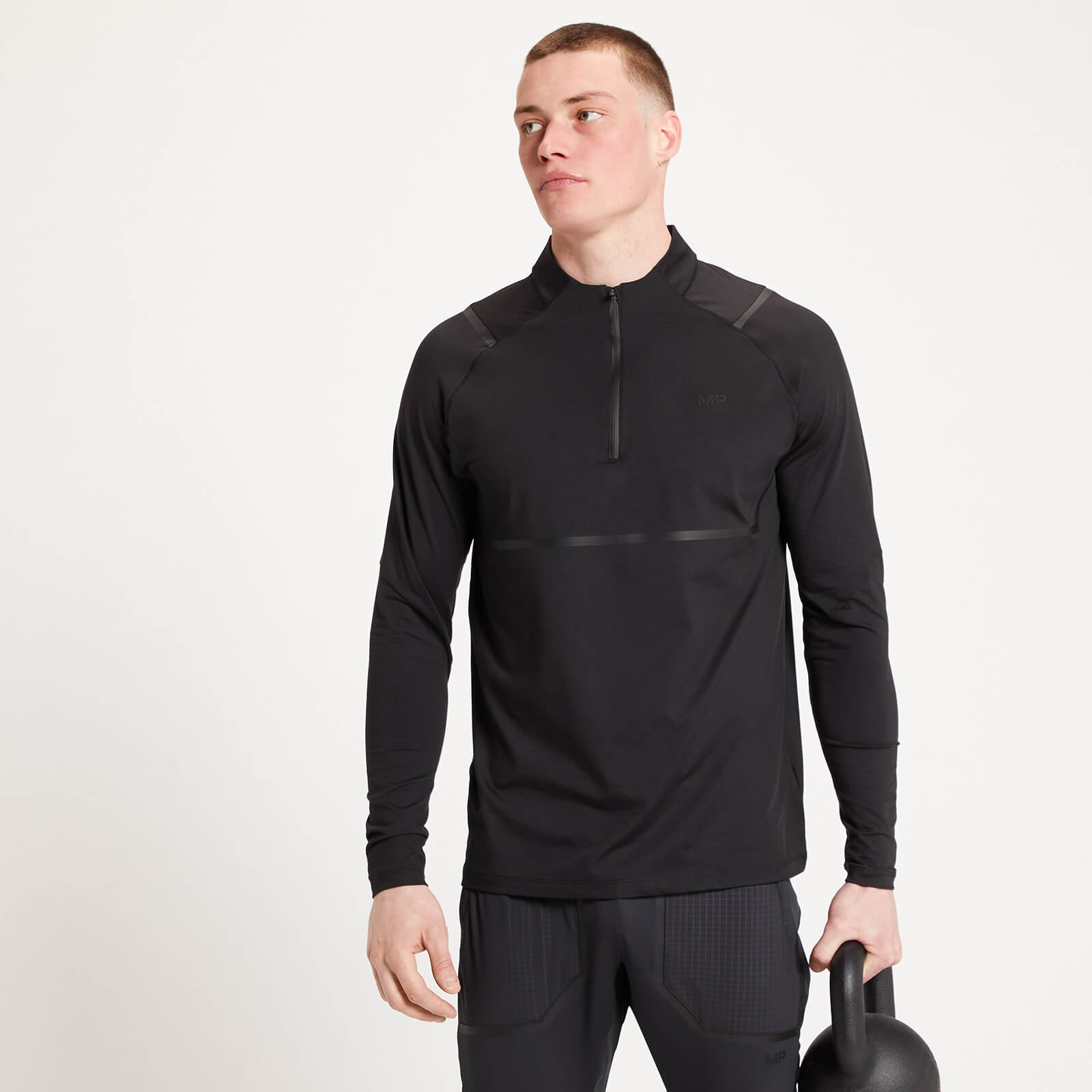 Edition Limitée Haut à fermeture éclair ¼ MP Tempo Ultra pour hommes – Noir