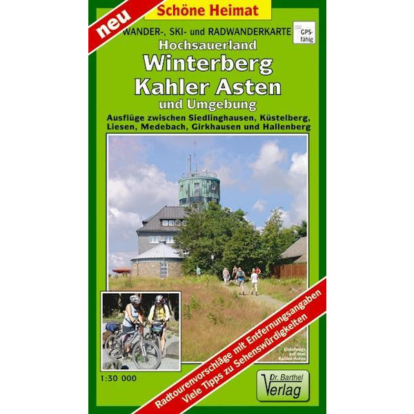 Wander-, Ski- und Radwanderkarte Hochsauerland, Winterberg, Kahler Asten und Umgebung 1:30 000 - Wanderkarte