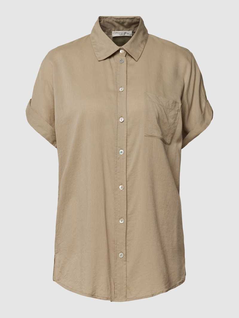 Blusenshirt mit Umlegekragen in schilf
