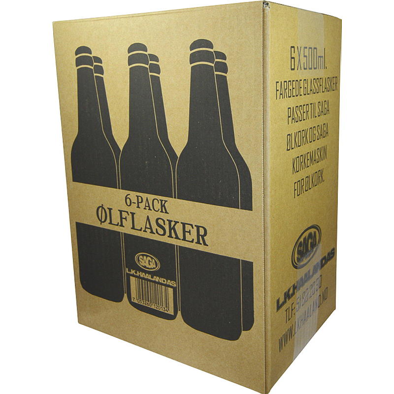 Tomflasker 6-pk 0,5 liter, til øl