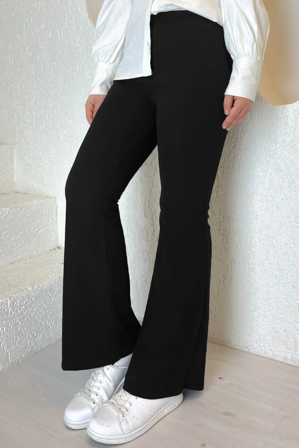 InStyle  Scuba-Hose mit ausgestelltem Bein – Schwarz