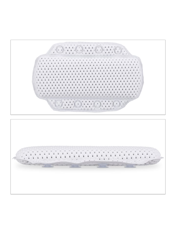 relaxdays Badewannenkissen in Weiß - (B)30,5x (H)19,5 x (T)3,5 cm günstig kaufen onesize