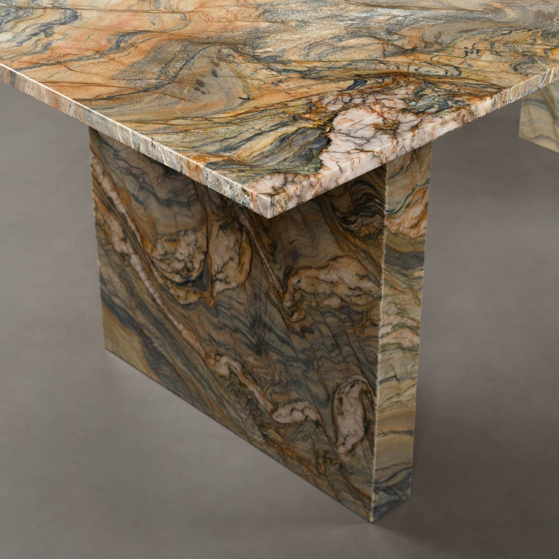 MAGNA Atelier Esstisch COMO mit ECHTEM MARMOR, Wohnzimmer Tisch eckig, Marmor Gestell, 200 x 100 x 75cm
