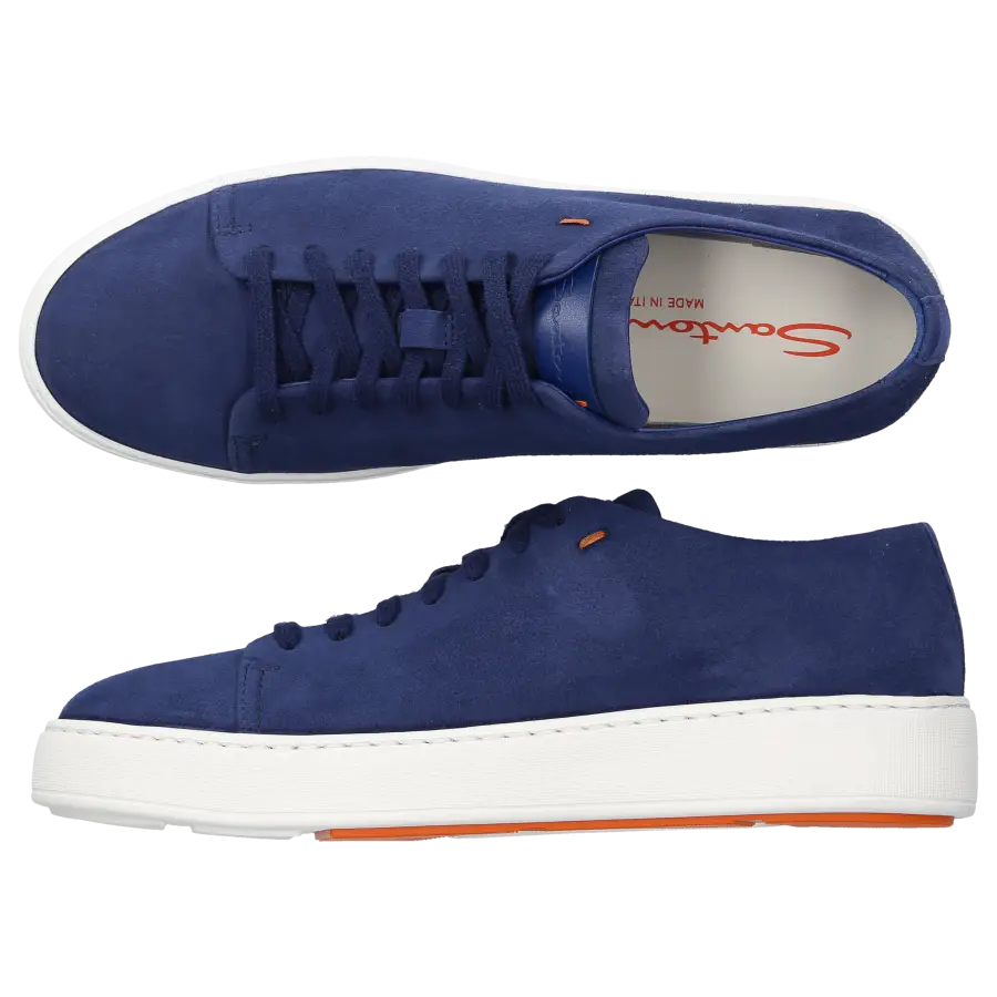 Santoni - Sneaker low 61032 Veloursleder - blau