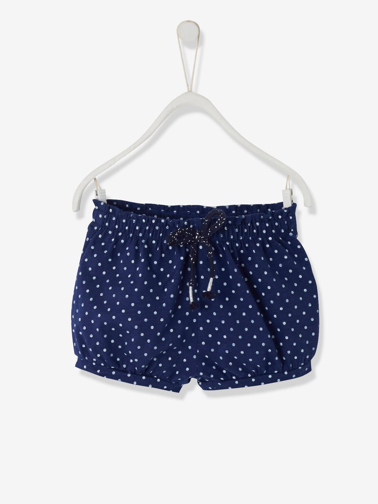 Short bébé fille en maille blanc imprimé
