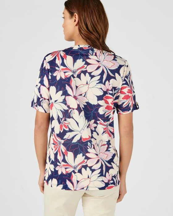 Tee-shirt en crêpe imprimé.