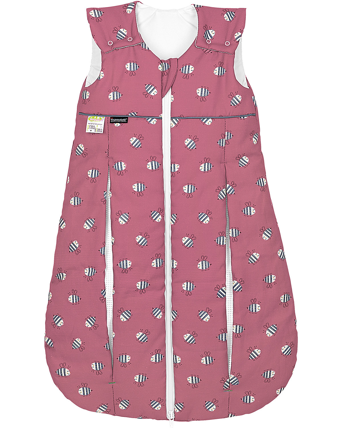 Thinsulate-Schlafsack primaklima, Bienchen cranberry, 60 - TOG 3,5