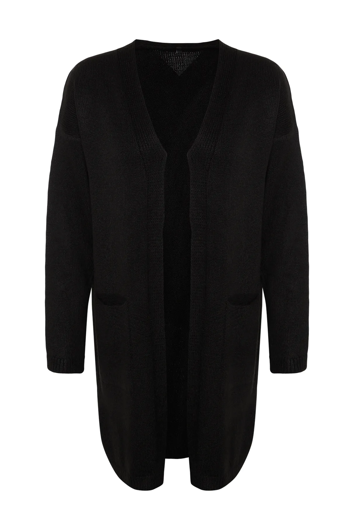 Trendyol Collection  Schwarzer Strickcardigan mit Taschendetail TWOAW24HI00381