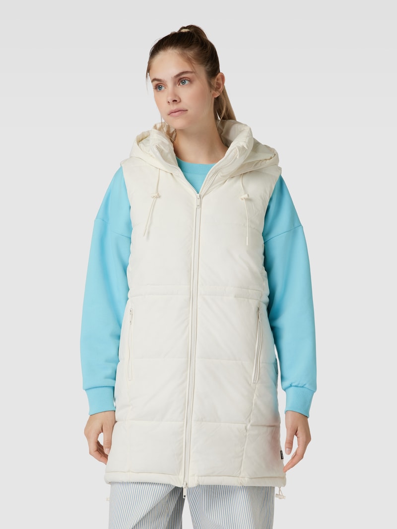 Steppweste mit Kapuze in offwhite