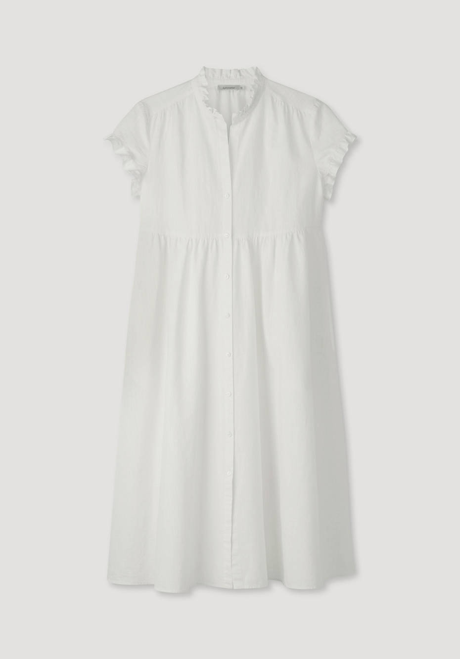 Kleid mit Rüschen aus Bio-Baumwolle und Leinen